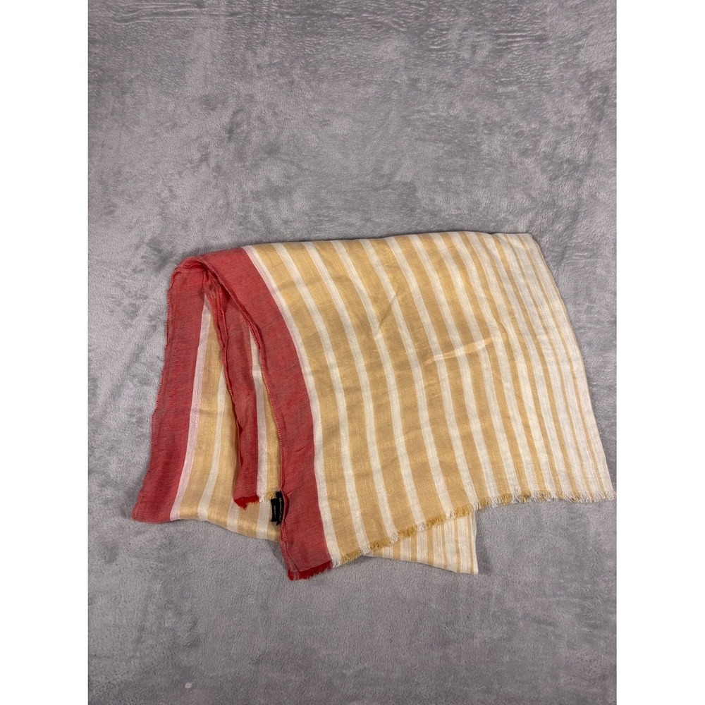 Massimo Dutti Scarf Wrap 70 X 18 In Yellow Made Italy Womens Fringed